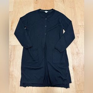 J.Jill‎ wool blend long cardigan black size MP witchy indie sleaze layering